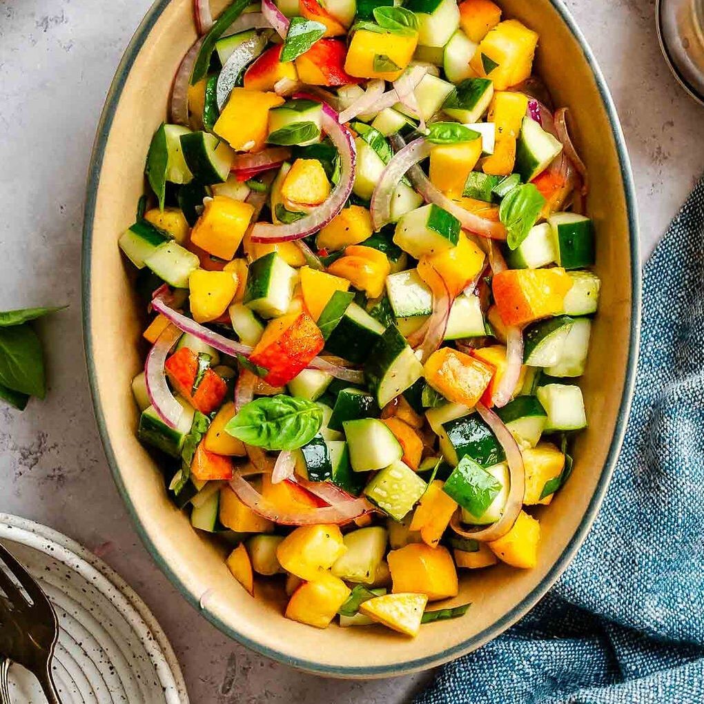 Cucumber Peach Salad