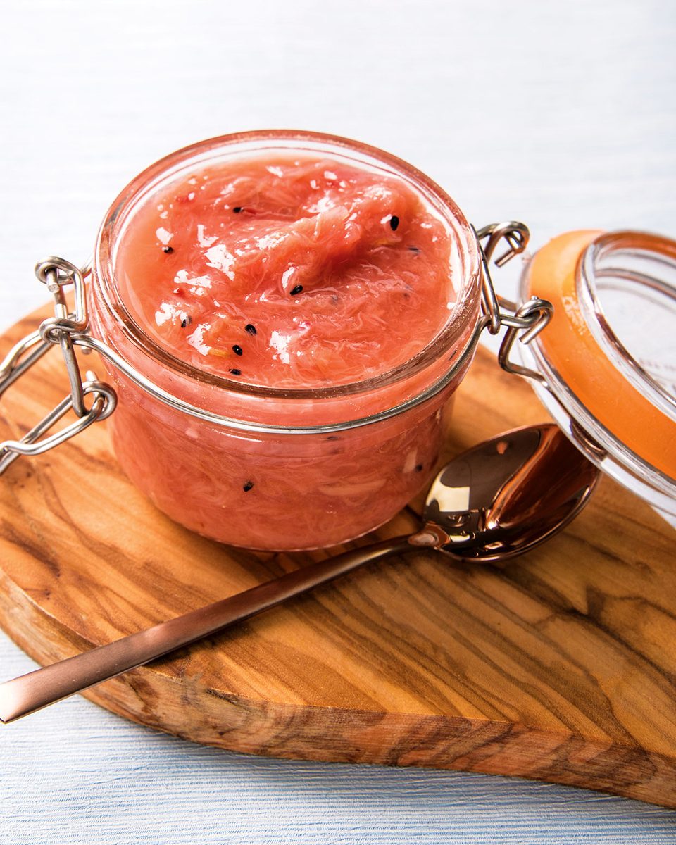 Vegan Spiced Rhubarb and Ginger Chutney